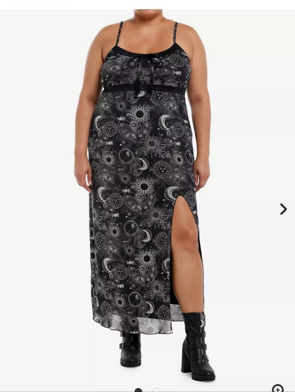 Cosmic Aura Celestial Slit Maxi Dress, Plus Sz 0